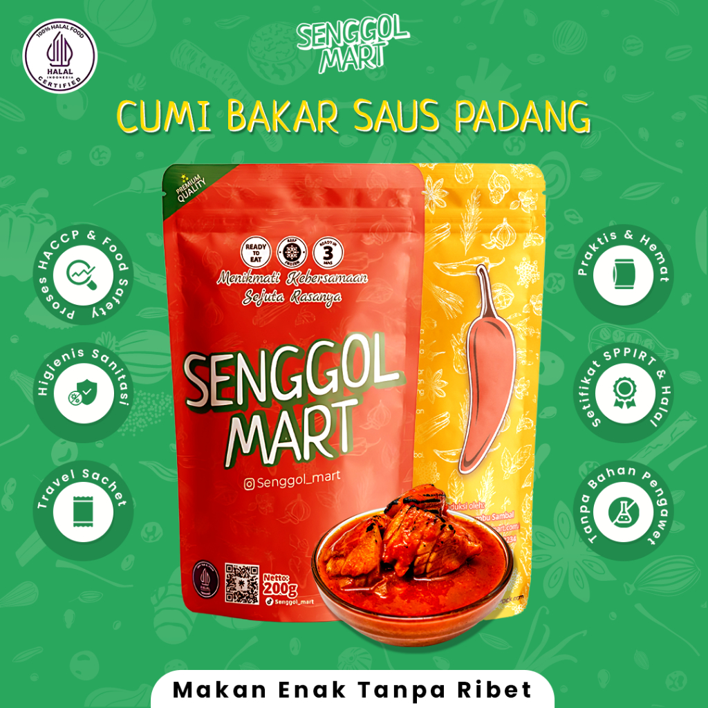 

Makanan Instant Cumi Bakar Saus Padang Lauk Seafood Makan Kemasan Praktis Halal Fresh Grilled Squid Siap Makan Senggol Mart