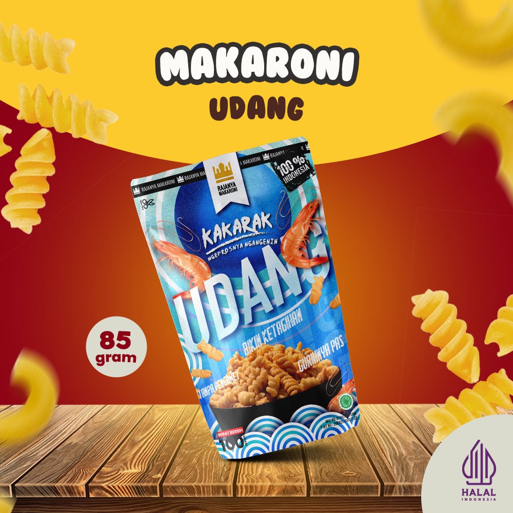 

Kakarak - Makaroni Rasa Udang - Cemilan Makaroni Goreng - 85gr