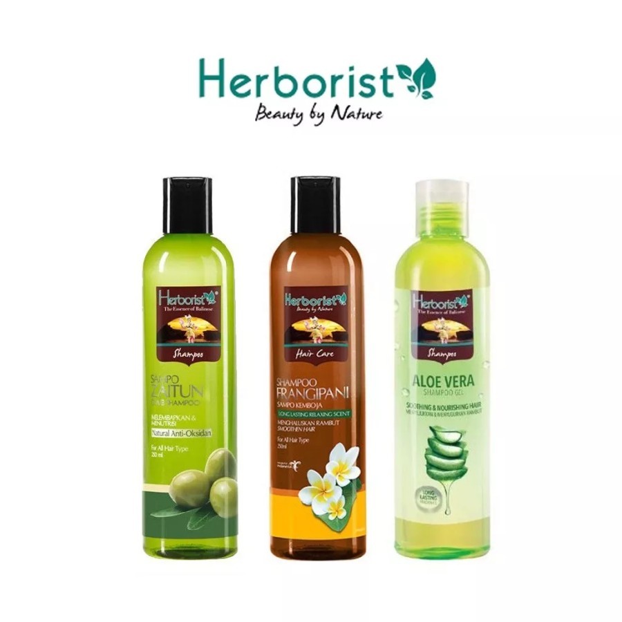 Herborist Shampoo Zaitun 250ml | Herborist Shampoo Aloe Vera 250ml | Herborist Shampoo Frangipani 25