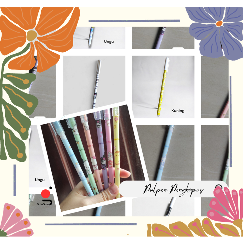 

PROMO PULPEN PENGHAPUS TINTA HITAM SANRIO | Pulpen Bisa Hapus Erasable Ballpoint Pen dengan Penghapus Karakter Motif