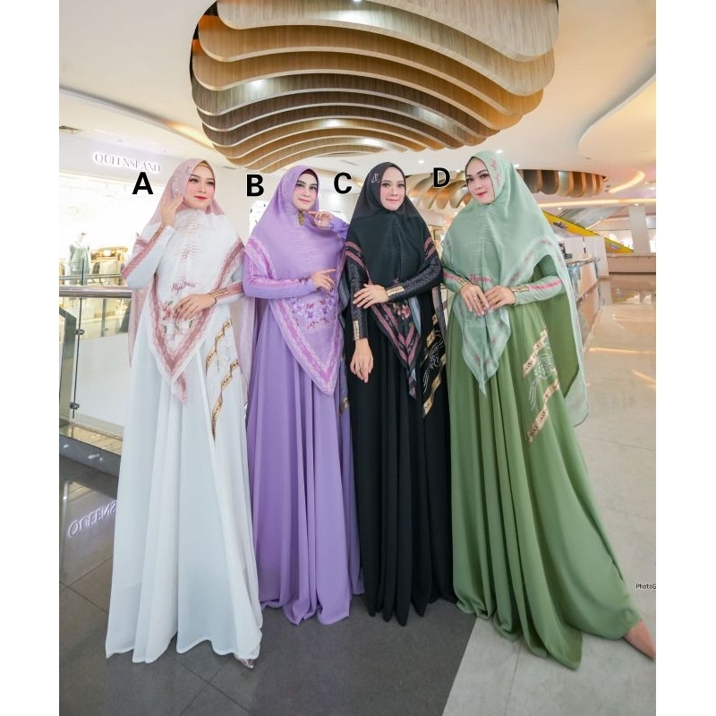 DHEA BOUTIQUE/DHEAAFIECCENA1/MADINAH SERIES/MADINAH SYARI/SYARI HITAM PUTIH/SYARI PRINTING EPSON ORI