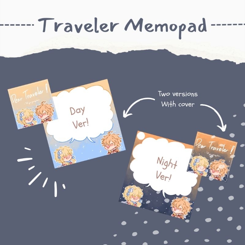 

[Genshin Impact Fanmerch] Travelers Memopad