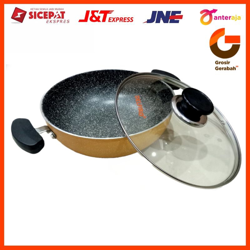Delfiro deep wok 24cm + tutup kaca