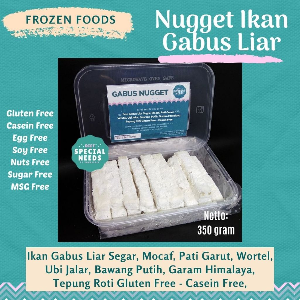 

NUGGET IKAN GABUS LIAR Gluten Free Sugar Free Casein Free Egg Free MSG Free DIET SPECIAL NEEDS