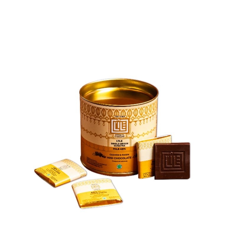 

Sumatra milk chocolate 48% cashew and raisin mini 5gr tube 15 pcs