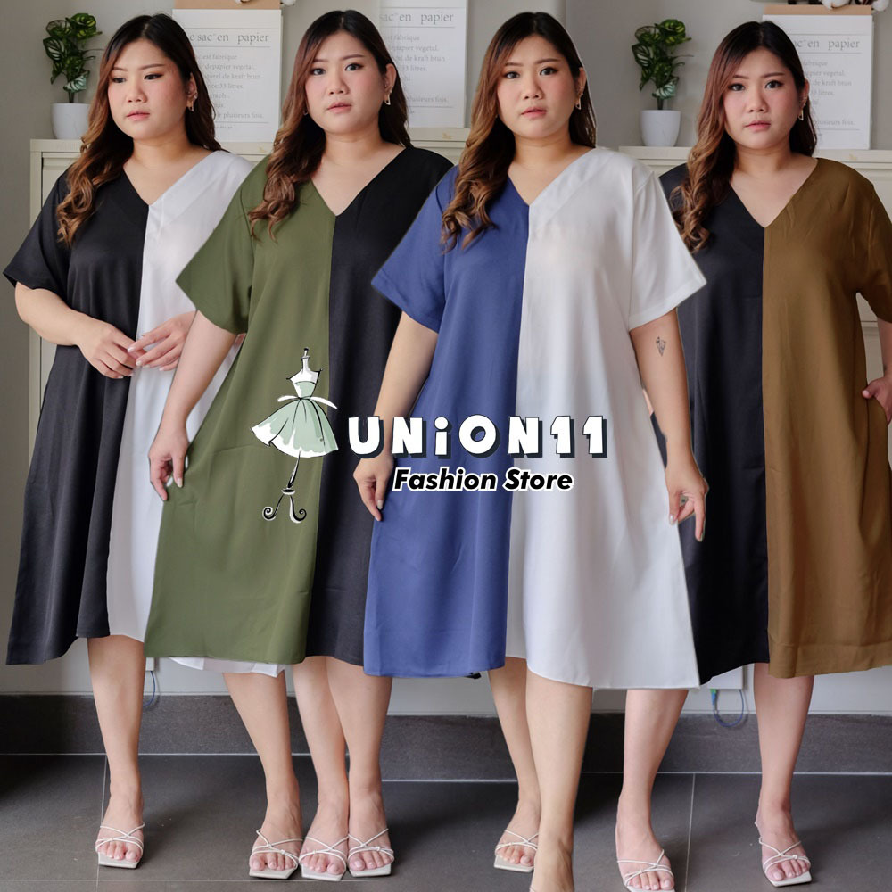 UNION11 - DRESS JUMBO WANITA LD 130 / BAJU JUMBO WANITA / BAJU KERJA WANITA BIGSIZE / DRESS JUMBO WA