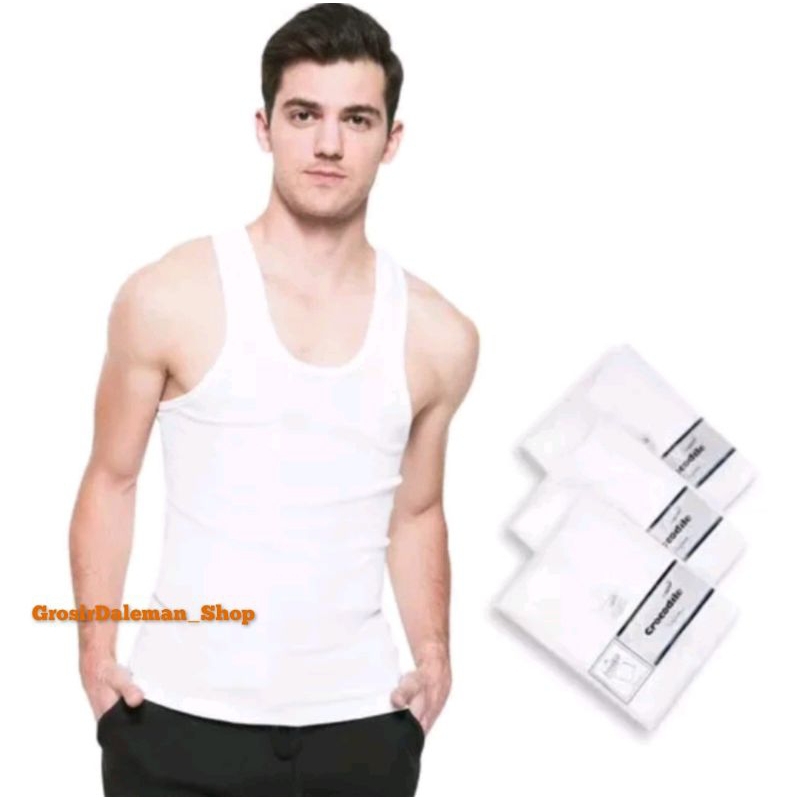 (1pcs) KAOS SINGLET DEWASA CROCODILE PRIA 801 ORIGINAL / SINGLET PRIA CROCODILE 801 V / SINGLET CROC