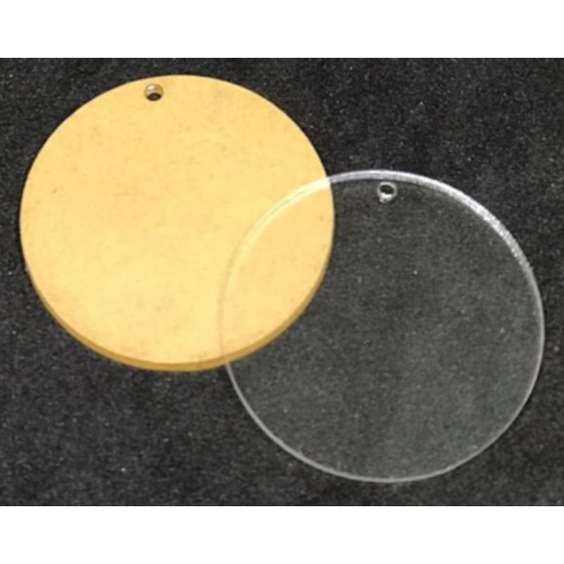 AKRILIK ACRYLIC BULAT LINGKARAN BAHAN GANCI SOUVENIR GANTUNGAN KUNCI PUTIH BENING TRANSPARAN UKIR NA