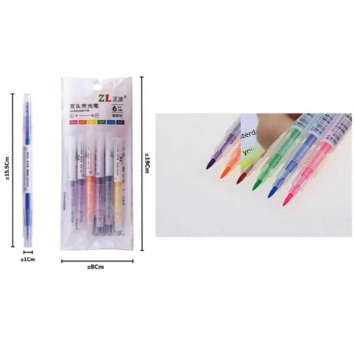 

HIGHLIGHTER STABILO WARNA WARNI ISI 6PCS 2IN1 2 ARAH / PENSIL STABILO PANJANG WARNA 2 SISI / STABILO SET