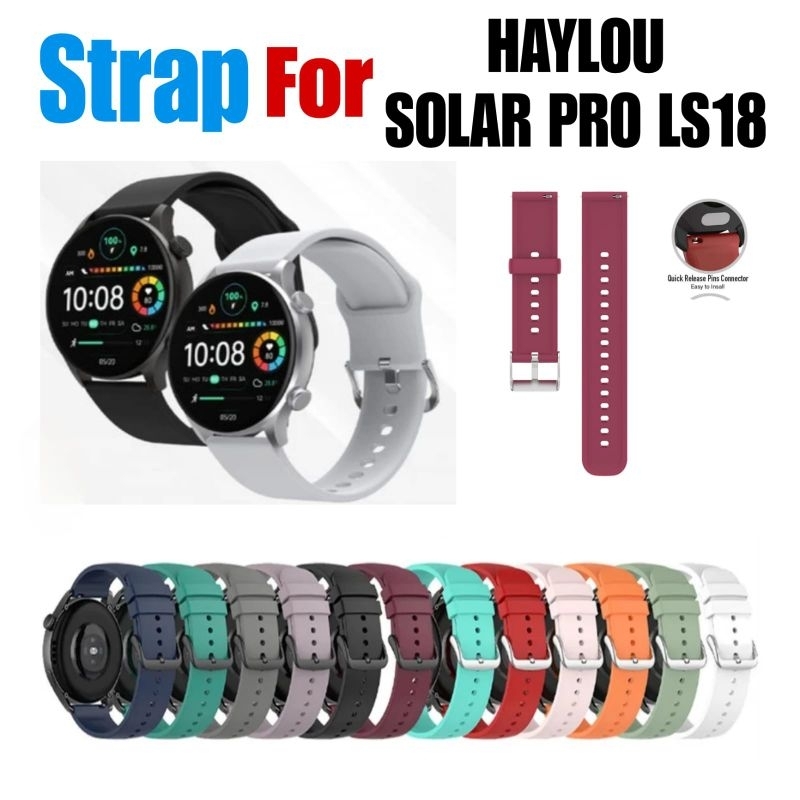 Strap Silicone HAYLOU Silikon Polos untuk Smartwatch HAYLOU LS05 dan LS18 Ukuran 22mm LS05 SOLAR PRO