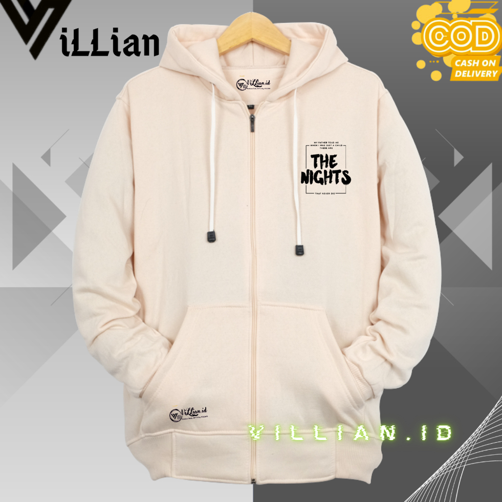 Hoodie Pria Resleting Distro Original Warna Cream Sweater Hoodie Kombinasi Brand Distro Bandung