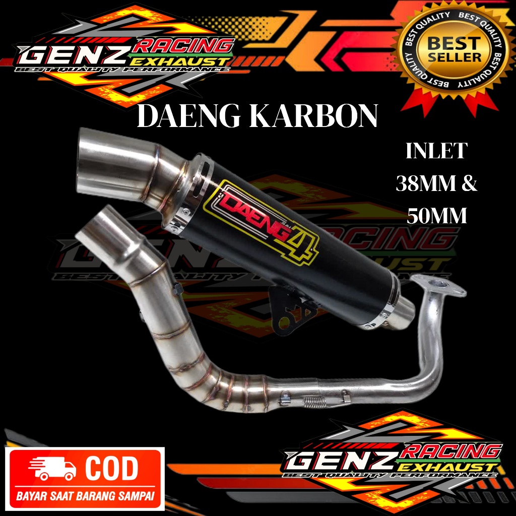 KNALPOT RACING DAENG KARBON BEAT MIO SPORTY VARIO 110/125/150 DLL
