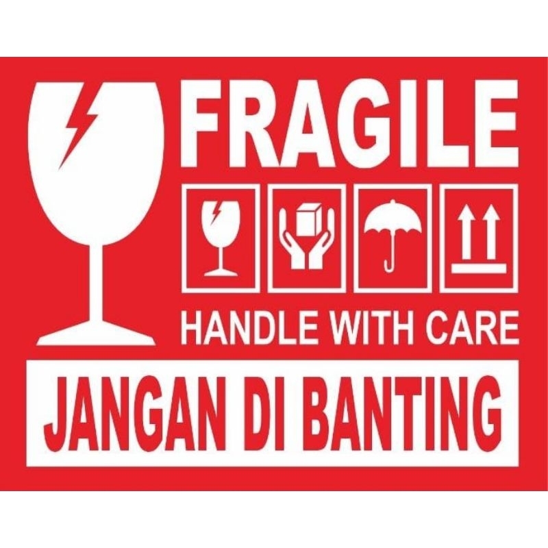 

Kertas Stiker Jangan Dibanting Fragile 5 x 8 cm / Sticker Fragil / Unboxing Fragile Paket