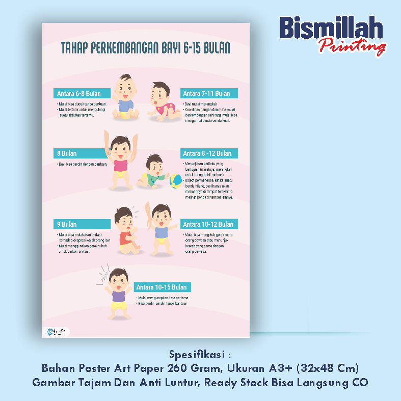 

Poster Kebidanan Tahap Perkembangan Bayi 6-15 Bulan