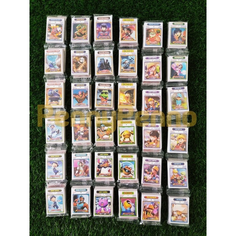 (12 Sachet = 384 Kartu) Grosir Kartu Kwartet Jumbo Model Pokemon / Boboiboy / Naruto / Ultraman / Sa