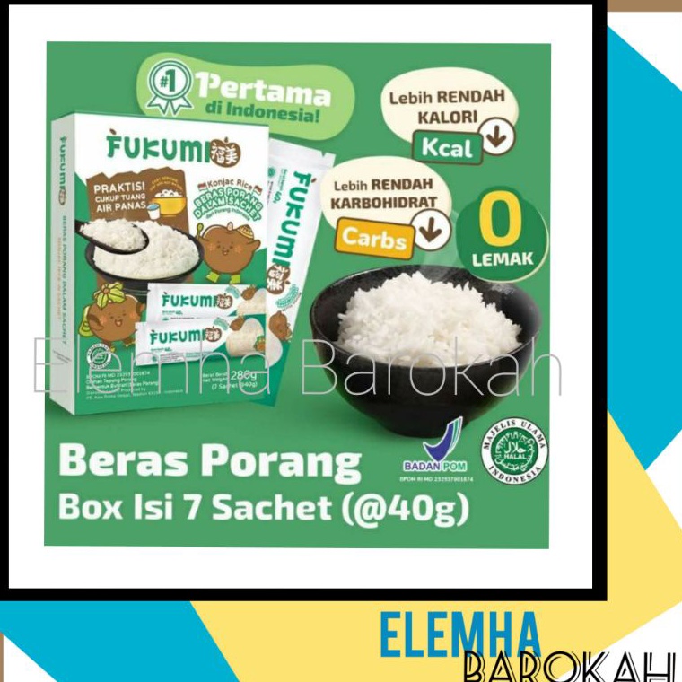 

R3dy Stok Fukumi Box Beras Porang Konjac Rice Beras Shirataki Instan 1 Box Isi 7 Sachet 4 gr 1 Dus Harga Grosir NewProduct