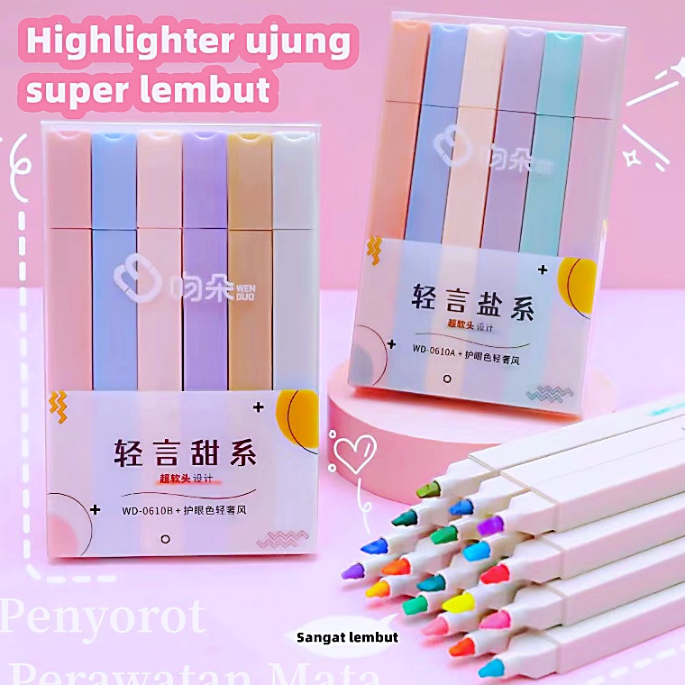 

S62 COD Highlighter MULTICOLOR Highlighter Pastel Pen Diary Marker Alat Tulis Pengganti Stabilo Elewen