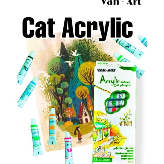 

I19 Cat Acrylic Set 12W cat lukis akrelik Harga 1 set isi 12 tube Always