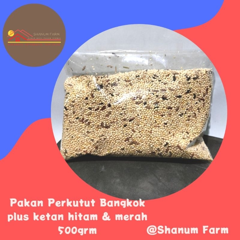 pakan perkutut Bangkok ketan hitam & merah