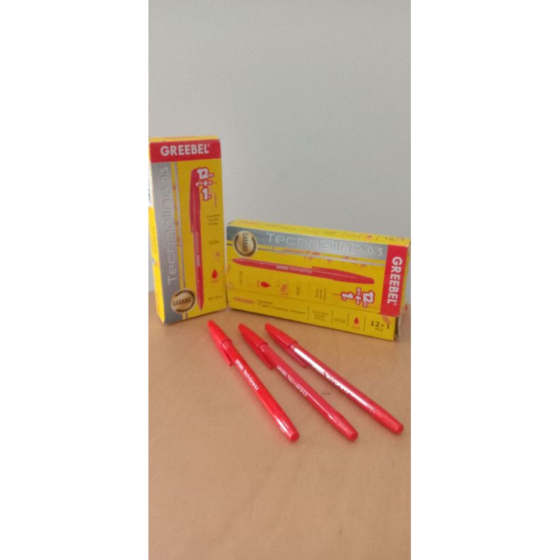 

Pulpen merah Technoline 0.5 Grebel 1pak/lusin