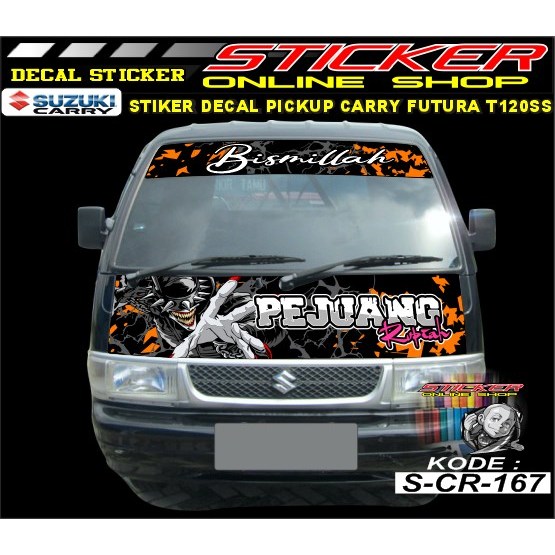 Stiker Decal Kabin depan stiker kap Mobil Pick Up Futura T120SS pejuan rupiah