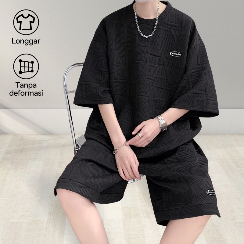 TERBARU BAJU SET PRIA DISTRO BAJU SETELAN PRIA KEKINIAN KOREA KAOS OVERSIZE PRIA COWOK KAOS CELANA