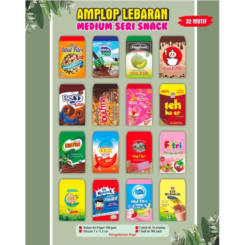 

Amplop Lebaran Medium Snack Bahan Tebal - Isi 10