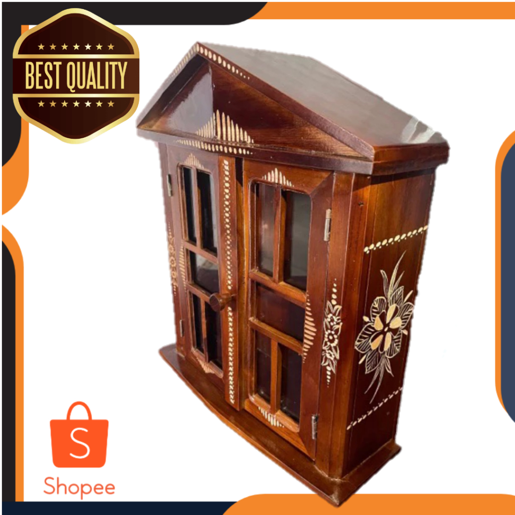 Kotak Obat / P3K Rumah Natural Kayu Jati ukir cukit