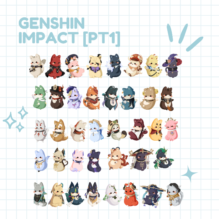 LILZEE [PT1] GENSHIN IMPACT CAT KEYCHAINS : KAZUHA ZHONGLI CHILDE SCARAMOUCHE