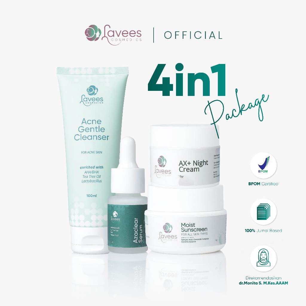 Lavees Cosmedics-Paket Acne Platinum Mencerahkan Kulit Wajah Serta Mengatasi Kulit Wajah Berjerawat