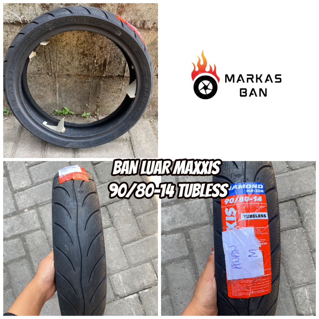 BAN LUAR MAXXIS 90/80-14 TUBELESS || BAN LUAR MATIC RING 14 MAXXIS 90/80-14 TUBLESS