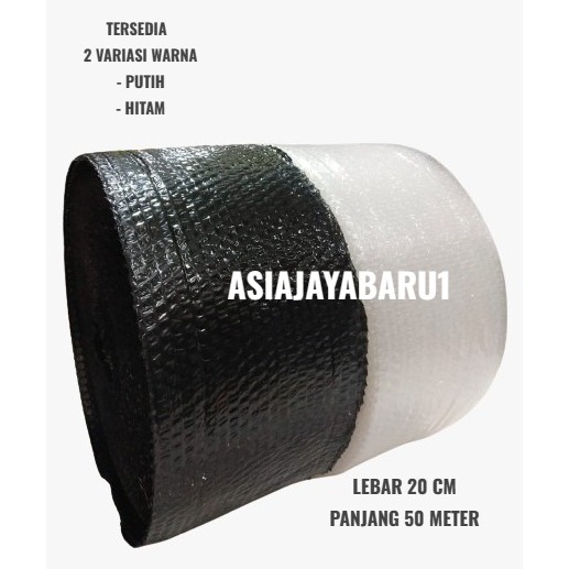 

BUBBLE WRAP/PLASTIK PACKAGING WARNA PUTIH DAN HITAM - Lebar 20cm Panjang 50 Meter