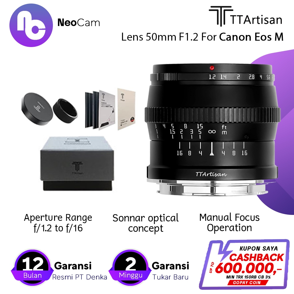 TTArtisan 50mm F1.2 Lens Lensa TT Artisan 50 mm F 1.2