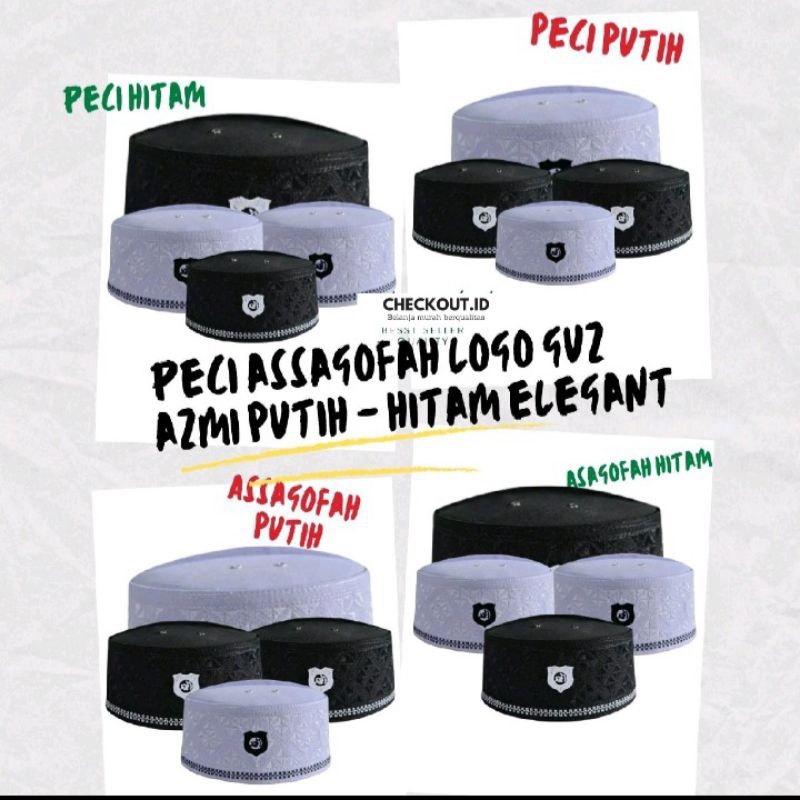 Peci Putih Peci Hitam Peci Asagofah Bordir Putih Peci Asagofah Bordir Hitam Elegant