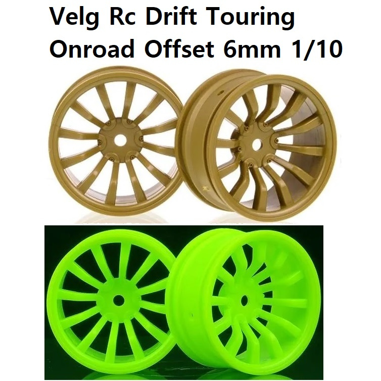 Velg Rc Drift Touring Onroad Offset 6mm 12 spoke 1/10 Hex 12mm Rc Car Rims 3Racing Traxxas HSP HPI R