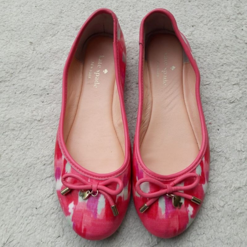 Sepatu Kate Spade Wanita Pink Kulit Asli Size 37