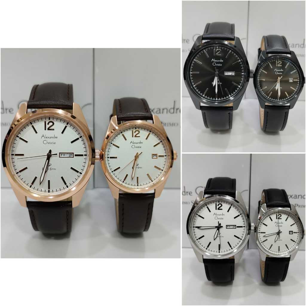 Jam Couple Alexandre Christie AC1012 AC 1012 Original Garansi Resmi Alexander Christie Free Baterai