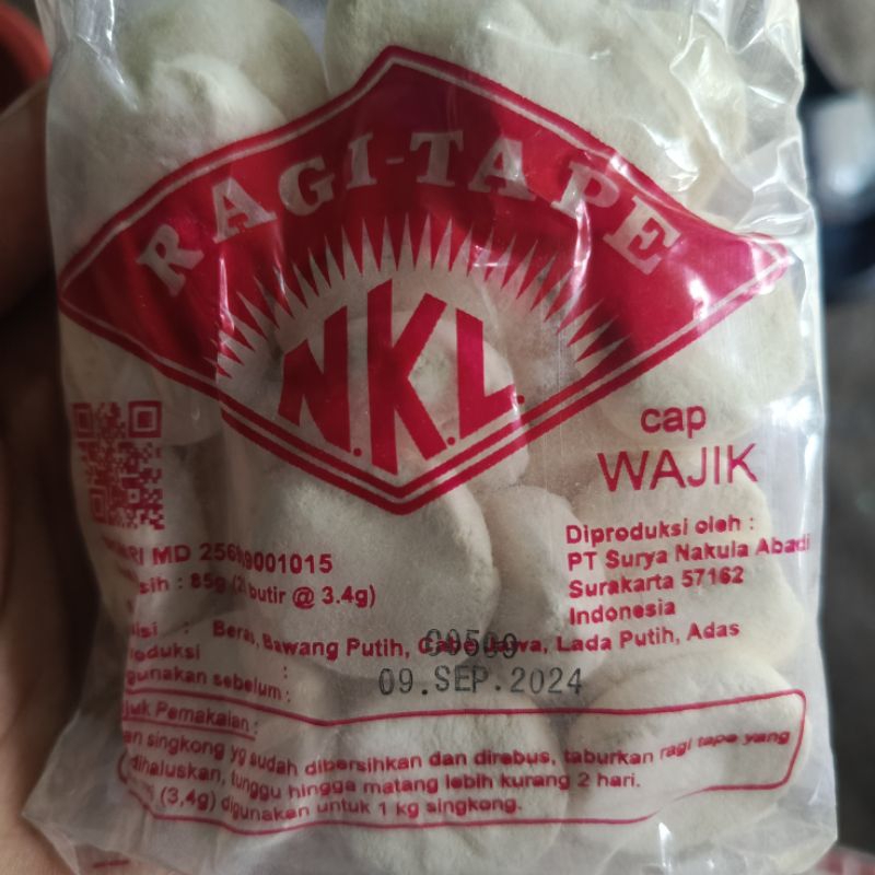 

Ragi Tape NKL Wajik 85Gr Original 100℅ Termurah