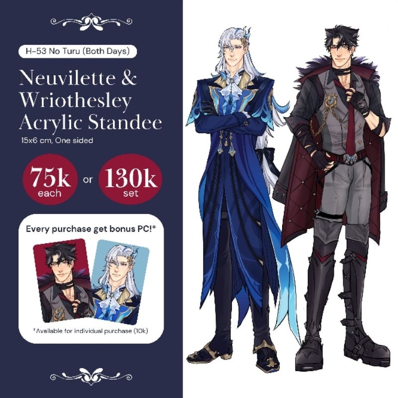 Wriothesley Neuvilette Acrylic Standee Photocard Genshin Impact