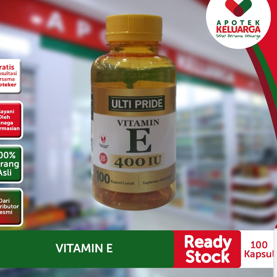 Ulti Pride Vitamin E 400IU isi 100 kaps #suplemenkesehatan #vitaminE #vitE400IU #vitamin