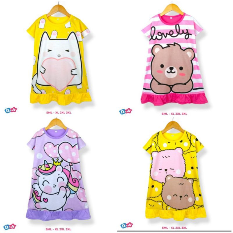 Dress Dedina Print daster dedina Size SML (234th) @22500 x3pcssize XLXXLXXXL (5-8TH) @26500 x3pcs