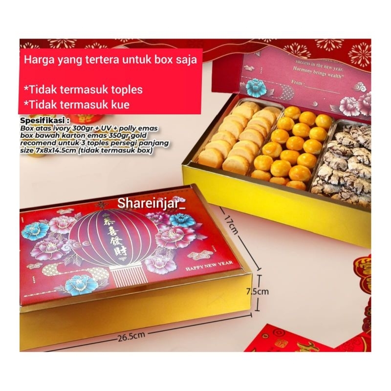 

Box Imlek Untuk 3 Toples 350g Persegi Panjang-Kotak Kado Dus Cny