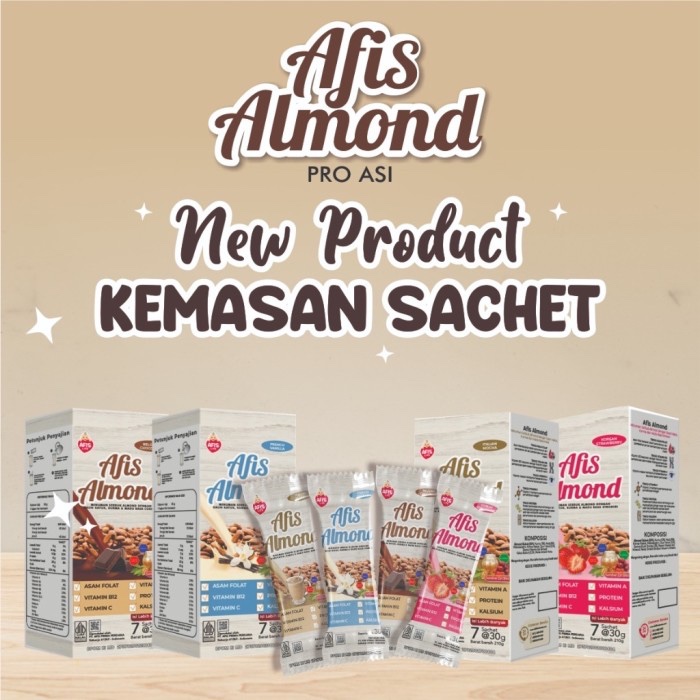 Makassar ! Susu Almond Afis Asi Booster Pelancar Asi Sachet 30 gr ( 7 Pcs )