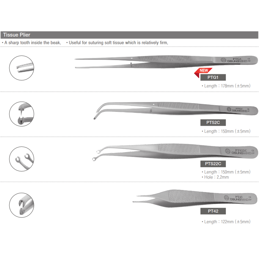 Osung Dental Tissue Plier Pinset Jaringan Tweezer Original