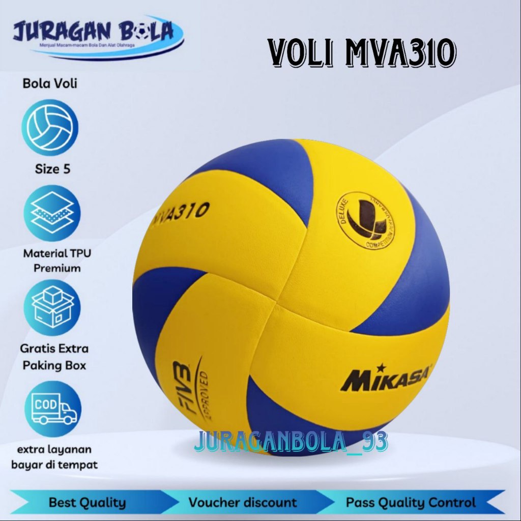 Bola Voli Mikasa Volly MVA310 Voly empuk Volley Dewasa Asli Grad Ori