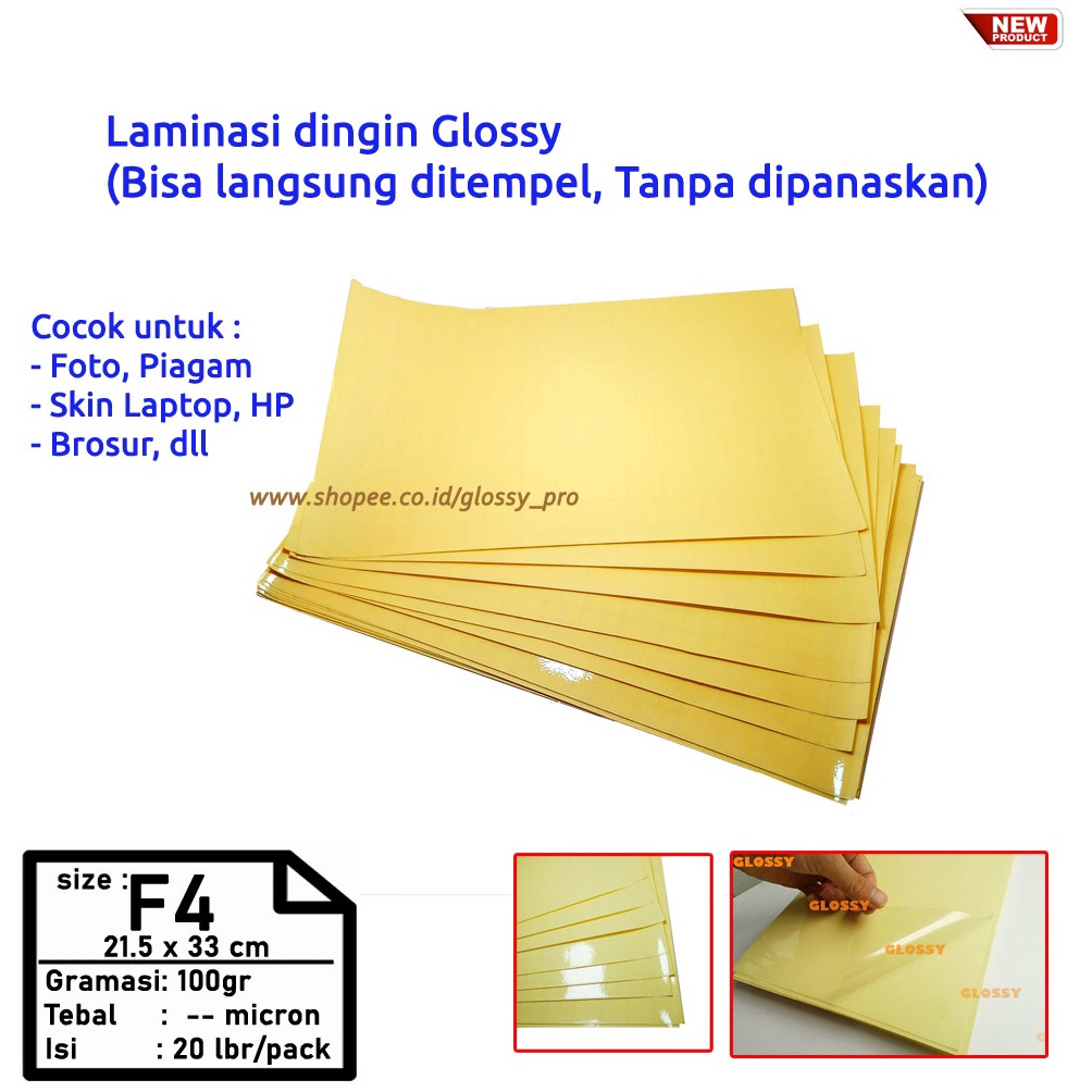 

Pasti murah LAMINASI GLOSSY F4 FOLIO 7U