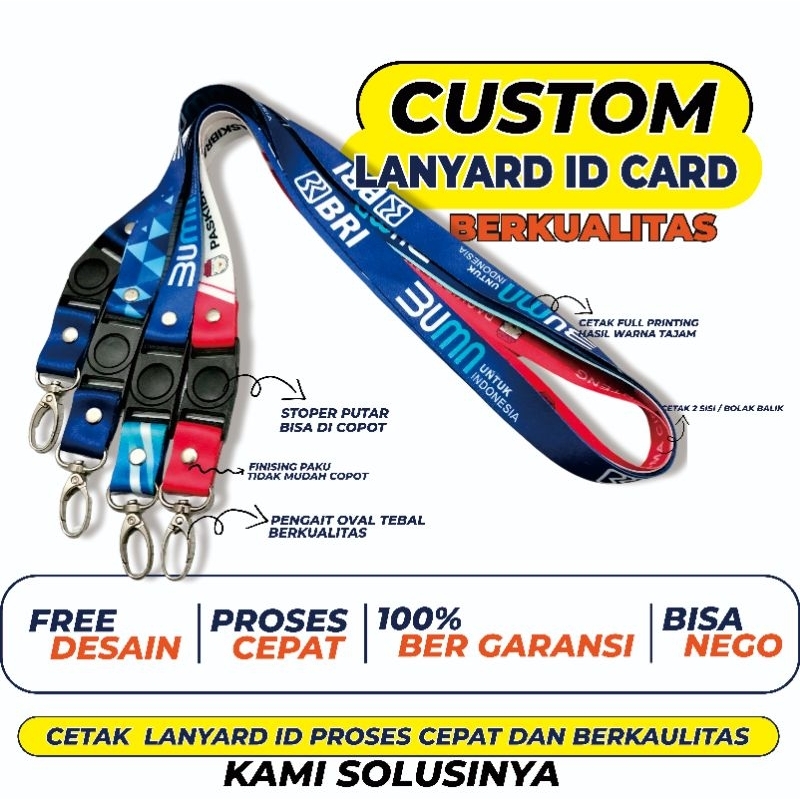 

Cetak Lanyard Custom Pengait OVAL | Lebar 2cm