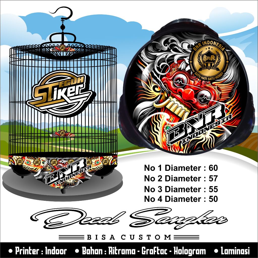 Decal Sangkar MUrai BNR Motif Barong Bali