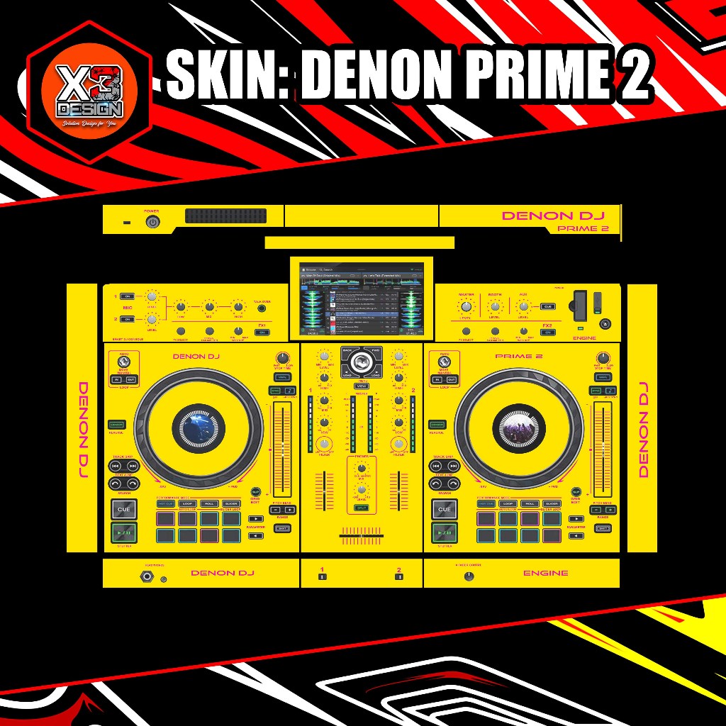 SKINZ DENON PRIME 2 ALL VARIAN COLOUR & CUSTOM STIKER