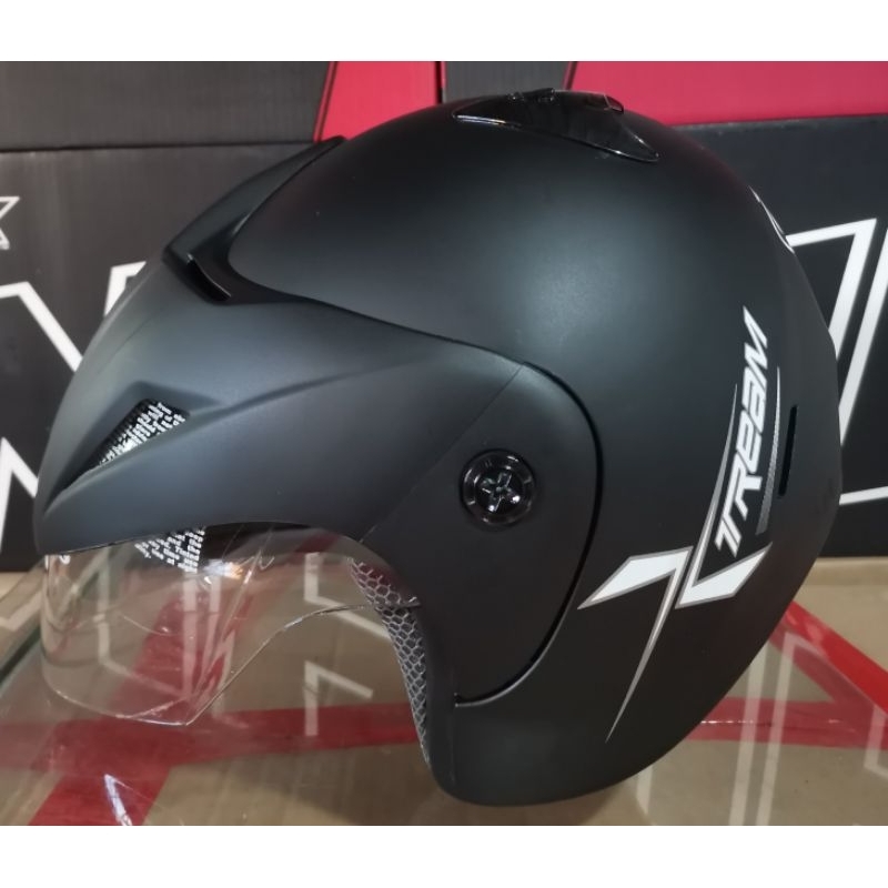 HELM VOG XTREAM ORIGINAL WARNA SOLID HITAM DOFF